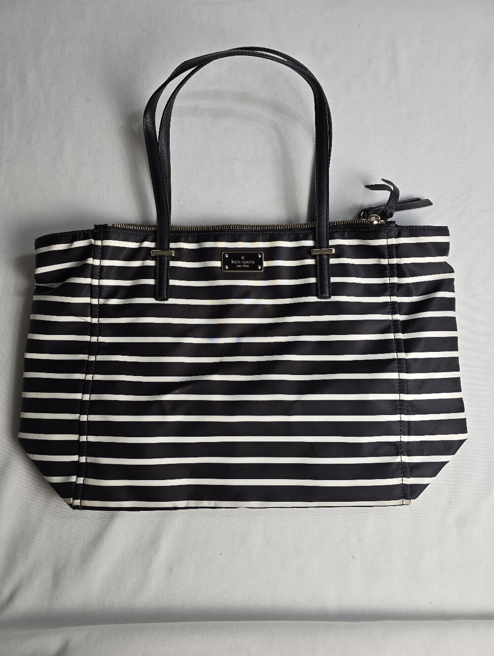Kate Spade New York Wilson Road Talya French Stripe Tote Bag Black & White Purse